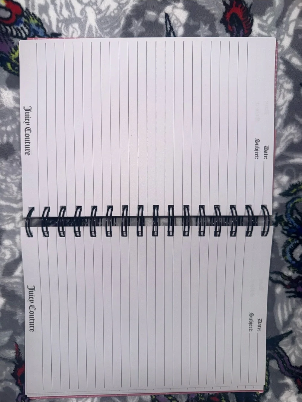 Juicy Couture Pink Spiral Journal with Gold & Pink Heart Pens